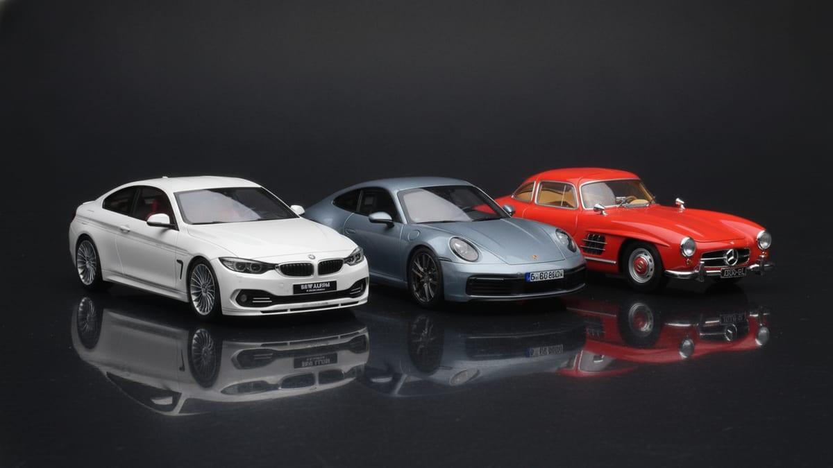 Kollektsionääri Porsche mudel mõõtkavas 1:18 puhtal stuudiotaustal &mdash; Models118 esimese tellimuse pakkumine