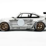 Porsche 911 993 RWB Silver Phantom Aasia Eriväljaanne GT Spirit 1:18