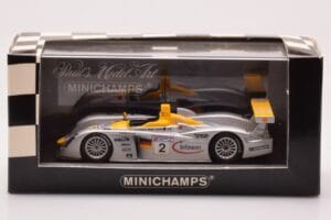 Audi R8 Infineon #2 L. Aiello / R. Capello / Pescatori 2nd Place 24 Hours of Le Mans 2001 Minichamps 1:43 400011202 Metall - pilt 4/4