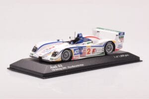Audi R8 #2 E. Pirro / F. Biela / A. McNish 12 Hours of Sebring 2nd Place 2005 Minichamps 1:43 400051302 Metall - pilt 2/4