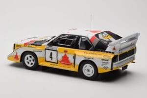 Audi Sport Quattro S1 E2 #4 S. Blomqvist / B. Cederberg Rally 1000 Lakes 1985 IXO 1:18 18RMC161A Metall - pilt 5/6
