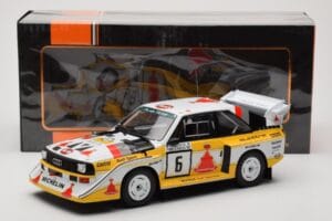 Audi Sport Quattro S1 E2 #6 H. Mikkola / A. Hertz Rally 1000 Lakes 1985 IXO 1:18 18RMC161B Metall - pilt 6/6
