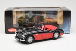 Austin-Healey 3000 Mk I Spider Must Punane Kyosho 1:18 08141KR Metall - pilt 8/8