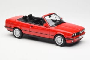 BMW 318i E30 Kabriolett Punane Norev 1:18 183210 Metall - pilt 4/6