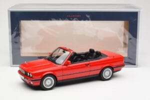 BMW 318i E30 Kabriolett Punane Norev 1:18 183210 Metall - pilt 6/6