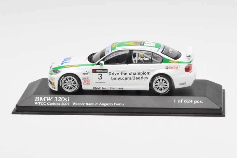 BMW 320si E90 BMW Team Germany #3 A. Farfus WTCC Curitiba Heat Winner 2007 Minichamps 1:43