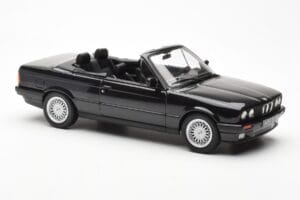 BMW 325i E30 Kabriolett Must Metallik Norev 1:18 183211 Metall - pilt 4/6