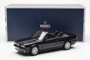 BMW 325i E30 Kabriolett Must Metallik Norev 1:18 183211 Metall - pilt 6/6