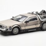 DeLorean DMC-12 Time Machine Back to the Future Hõbedane Sun Star 1:18
