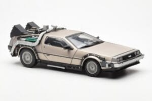 DeLorean DMC-12 Time Machine Back to the Future Hõbedane Sun Star 1:18 2711 Metall - pilt 6/8