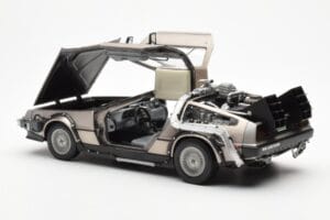 DeLorean DMC-12 Time Machine Back to the Future Hõbedane Sun Star 1:18 2711 Metall - pilt 7/8