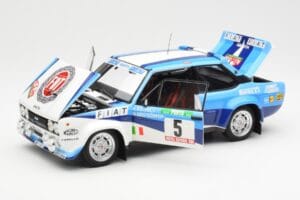 Fiat 131 Abarth #5 Team Fiat Works Rally Portugal 1980 Kyosho 1:18 08376A Metall - pilt 2/8