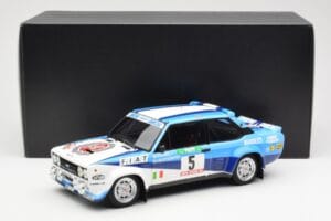 Fiat 131 Abarth #5 Team Fiat Works Rally Portugal 1980 Kyosho 1:18 08376A Metall - pilt 8/8