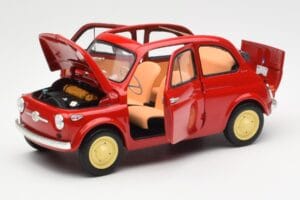 Fiat Nuova 500 Coral Punane Kyosho 1:18 08966R Metall - pilt 2/8