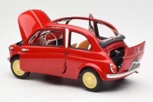 Fiat Nuova 500 Coral Punane Kyosho 1:18 08966R Metall - pilt 5/8