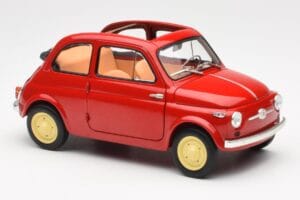 Fiat Nuova 500 Coral Punane Kyosho 1:18 08966R Metall - pilt 6/8