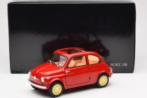 Fiat Nuova 500 Coral Punane Kyosho 1:18 08966R Metall - pilt 8/8