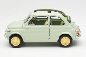 Fiat Nuova 500 Clear Roheline Kyosho 1:18 08966LG Metall - pilt 4/8