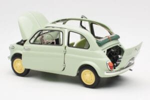 Fiat Nuova 500 Clear Roheline Kyosho 1:18 08966LG Metall - pilt 5/8