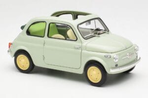 Fiat Nuova 500 Clear Roheline Kyosho 1:18 08966LG Metall - pilt 6/8