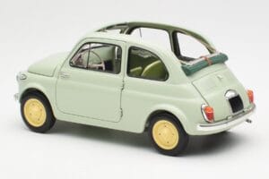 Fiat Nuova 500 Clear Roheline Kyosho 1:18 08966LG Metall - pilt 7/8