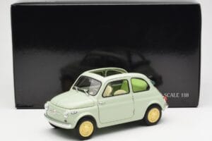 Fiat Nuova 500 Clear Roheline Kyosho 1:18 08966LG Metall - pilt 8/8