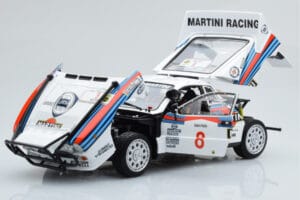 Lancia 037 Martini #8 A. Bettega / M. Perissinot Safari Rally 1985 Kyosho 1:18 08306J Metall - pilt 2/8