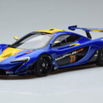 McLaren P1 GTR Sinine Kollaste Triipudega AUTOart 1:18