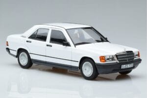 Mercedes 190 E W201 Valge Norev 1:18 183820 Metall - pilt 5/7