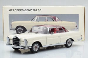 Mercedes 280 SE W108 Valge AUTOart 1:18 76287 Metall - pilt 8/8