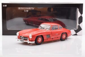 Mercedes 300 SL W198 Gullwing Punane Minichamps 1:18 110037211 Metall - pilt 8/8