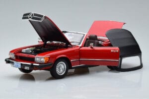 Mercedes 450 SL R107 US Versioon Punane Norev 1:18 183729 Metall - pilt 2/8