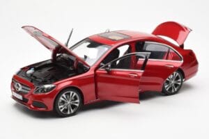 Mercedes C-Class W205 Punane Metallic Asia Exclusive Norev 1:18 183835 Metall - pilt 2/8