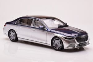 Mercedes Maybach S680 W223 Nautical Sinine Cirrus Hõbedane Almost Real 1:18 820125 Metall - pilt 6/8