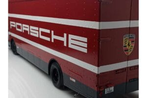 Mercedes O317 Porsche Transporter Punane CMR 1:18 CMR149 Metall - pilt 12/12