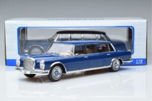 Mercedes S-Class 600 W100 LWB Pullman Tumesinine MCG 1:18 MCG18189 Metall - pilt 6/6