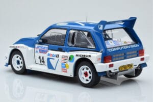 MG Metro 6R4 #14 D. Llewellin / P. Short RAC Rally 1986 IXO 1:18 18RMC068C Metall - pilt 5/6