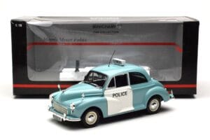 Morris Minor Politsei Sinine & Valge Minichamps 1:18 150137090 Metall - pilt 8/8