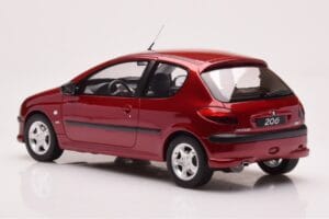 Peugeot 206 S16 Punane Otto 1:18 OT1039 Vaik - pilt 5/6