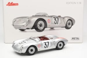 Porsche 550 RS Spyder #37 H. Polensky / R. von Frankenberg 24 Hours of Le Mans 1955 Schuco 1:18 450033400 Metall - pilt 8/8