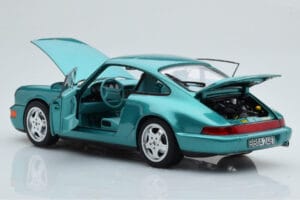 Porsche 911 964 Carrera 2 Wimbledon Roheline Norev 1:18 187329 Metall - pilt 3/8