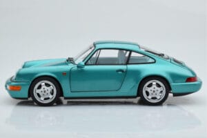 Porsche 911 964 Carrera 2 Wimbledon Roheline Norev 1:18 187329 Metall - pilt 5/8