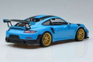 Porsche 911 991.2 GT3 RS Weissach Package Miami Sinine Kuldsed Veljed Minichamps 1:18 153068310 Metall - pilt 2/6