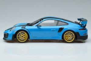 Porsche 911 991.2 GT3 RS Weissach Package Miami Sinine Kuldsed Veljed Minichamps 1:18 153068310 Metall - pilt 3/6