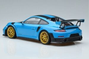 Porsche 911 991.2 GT3 RS Weissach Package Miami Sinine Kuldsed Veljed Minichamps 1:18 153068310 Metall - pilt 5/6
