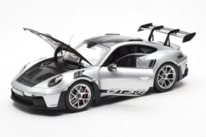 Porsche 911 992 GT3 Weissach Pack GT Hõbedane Metallic Norev 1:18 187366 Metall - pilt 2/8