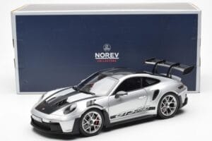 Porsche 911 992 GT3 Weissach Pack GT Hõbedane Metallic Norev 1:18 187366 Metall - pilt 8/8