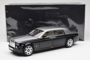 Rolls-Royce Phantom VII EWB Must ja Hõbe Kyosho 1:18 08841BKS Metall - pilt 8/8