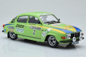 Saab 96 V4 #2 S. Blomqvist / H. Sylvan Rally Sweden 1976 IXO 1:18 18RMC085B Metall - pilt 4/6