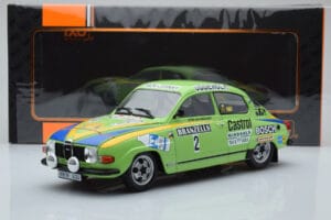 Saab 96 V4 #2 S. Blomqvist / H. Sylvan Rally Sweden 1976 IXO 1:18 18RMC085B Metall - pilt 6/6